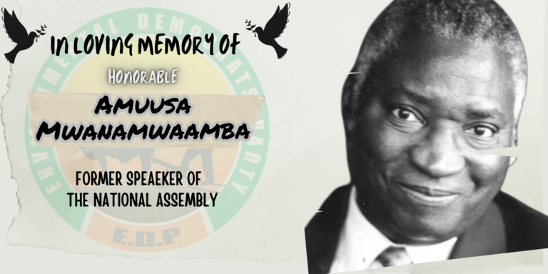 EDP Mourns Honorable Amuusa Mwanamwaamba.